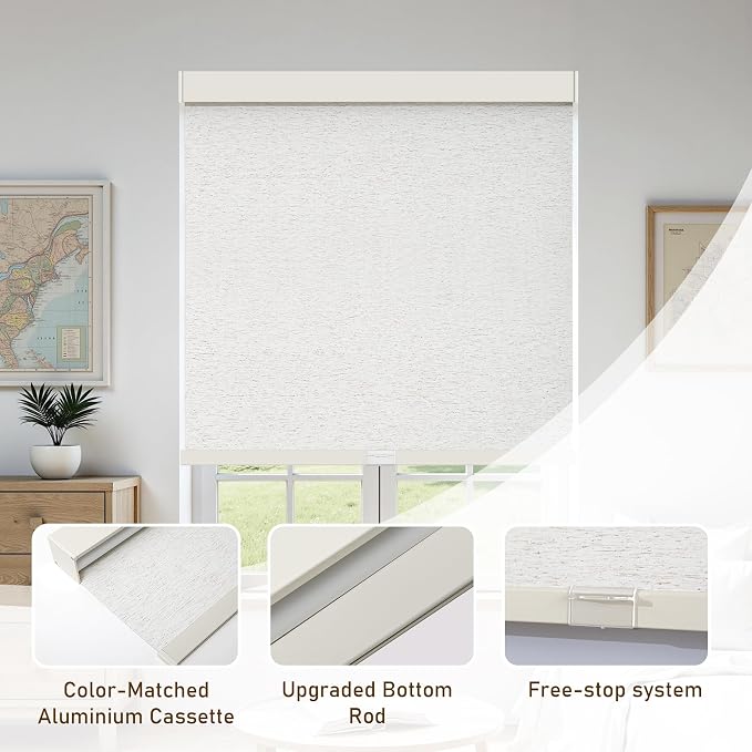 AOSKY Linen Roller Blinds Shades - Image 3