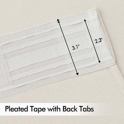 MIULEE Ivory Back Tab Blackout Curtains 72 Inches Long 2 Panels Set - Image 4