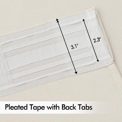 MIULEE Ivory Back Tab Blackout Curtains 120 Inch Long 2 Panels Set - Image 4