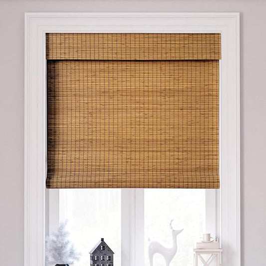 Cordless Bamboo Roman Shades 45x48in, Light Filtering Bamboo Blinds by Unknown