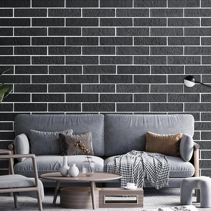100 Pieces Old Town Black Faux Brick Wall Tiles, Clay Manufactured Thin Brick - Image 2