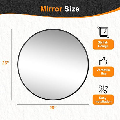 Black Frame Mirror, Bathroom Mirrors - Image 6