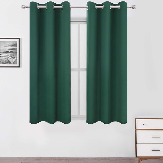 LEMOMO Green Blackout Curtains 34 x 54 Inch Length/Set of 2 Curtain by Lemomo