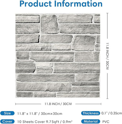 COMSTICKC Peel and Stick Faux Stone Wall Sticker Wall Panels, Not Real Stone - Image 5