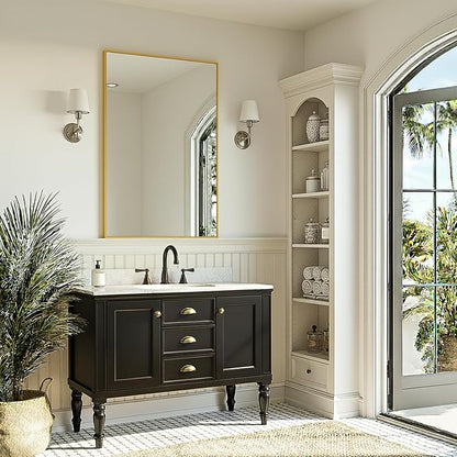 FICTOR Bathroom Vanity Mirror-Gold, 36x24 Inch, Shatterproof & Anti-Rust - Image 6