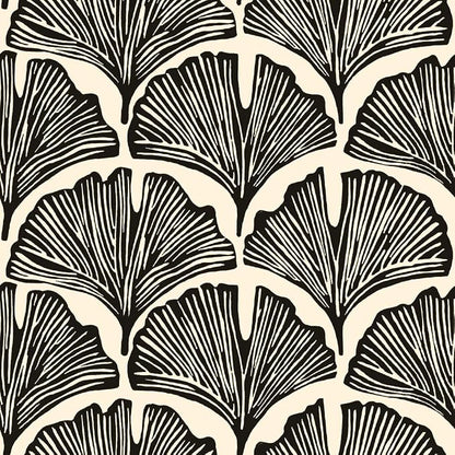 Tempaper x Novogratz Zebra Black Feather Palm Removable Peel and Stick Wallpaper by TempaperCo