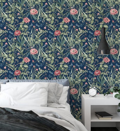 Floral Peel and Stick Wallpaper Bird and Floral Contact Paper 16.9inch x - Image 6