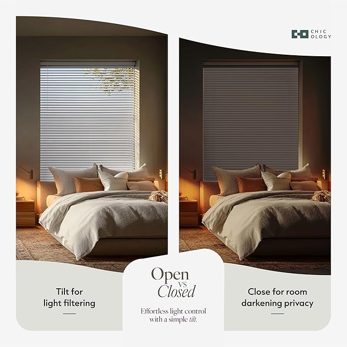 CHICOLOGY Cordless Mini Blinds for Indoor Windows, 44.25" W x 60" H, Light - Image 6