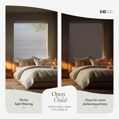 CHICOLOGY Cordless Mini Blinds for Indoor Windows, 33.75" W x 60" H, Light - Image 6