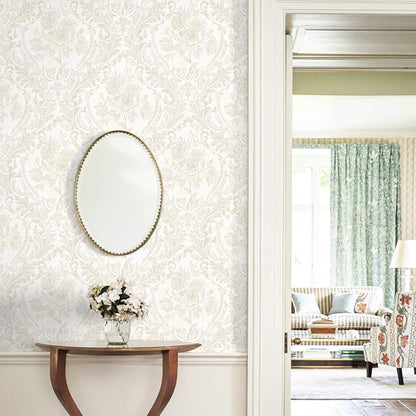 Ismoon Floral Peel and Stick Wallpaper Vintage Beige Contact Paper Boho - Image 4