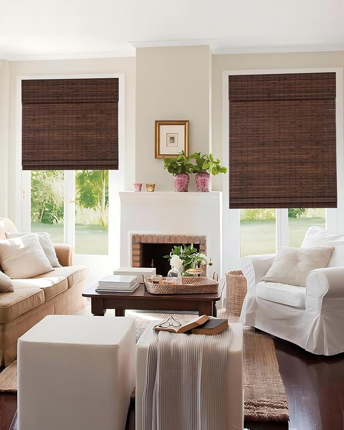 60''W X 72''H Cordless Bamboo Roman Shades - Image 7