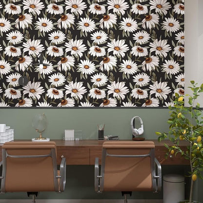 Laatse Boho Wallpaper Peel and Stick Dark Floral Contact Paper 17.5in x 118in - Image 7