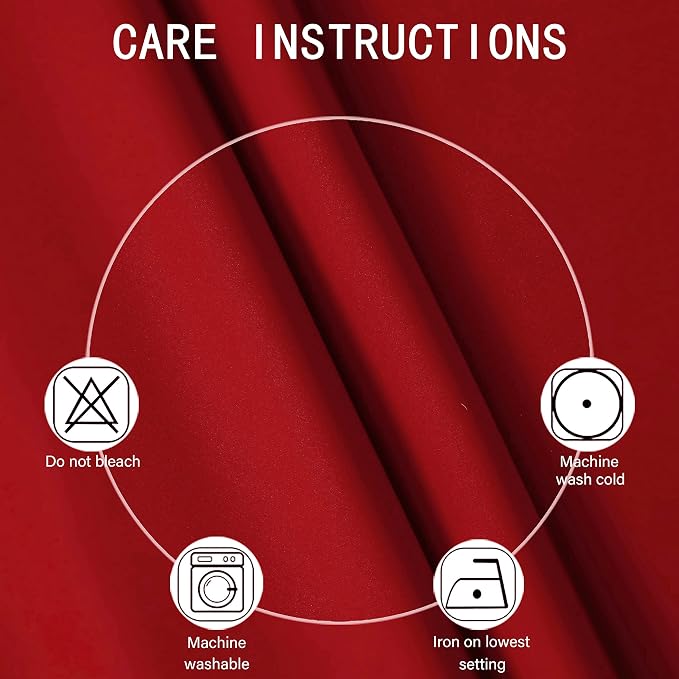 LEMOMO Bright Red Blackout Curtains 52 x 54 Inch Length/Set of 2 Curtain - Image 4