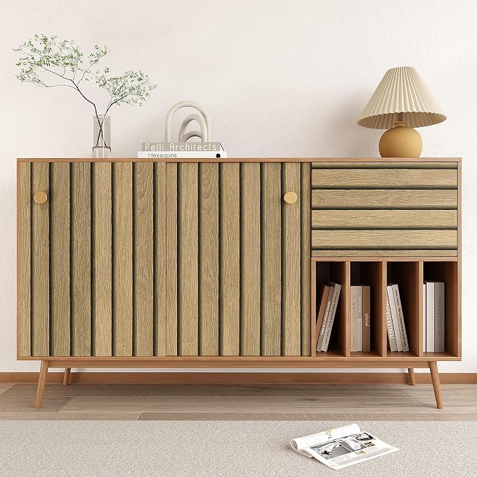 VEELIKE Slat Wood Contact Paper Wood Wallpaper Peel and Stick - Image 6