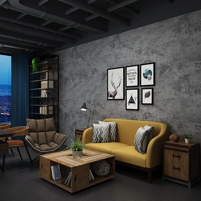 3yecao 16"×1181" Extra Thick Large Size Blue Grey Concrete Wallpaper Peel and - Image 7