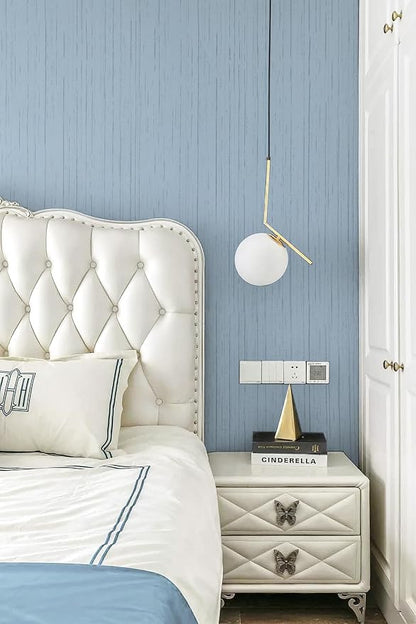 Dviolet 15.7in x 393in Blue Textured Fabric Wallpaper - Image 3