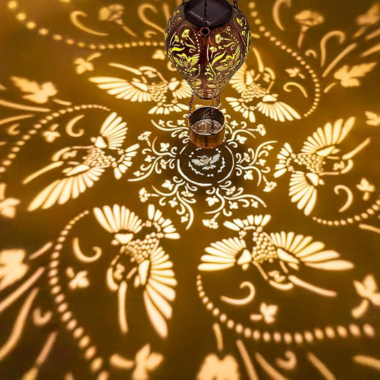 Hummingbird Decor Hot Air Balloon Solar Lantern – Outdoor Decorative Hanging Light for Garden Yard Patio Porch Lawn and Pathway – Unique Housewarming, Birthday Gift for Women Mom Grandma