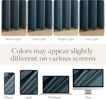 NICETOWN Slate Blue Blackout Velvet Curtains - Image 8