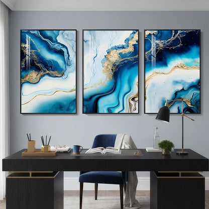 Large Framed Modern Elegant Abstract Wall Art - Image 5