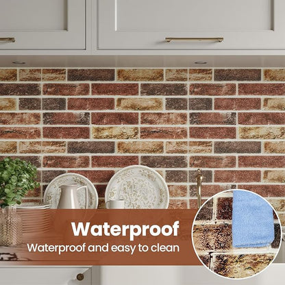 3D Wall Panels Brick Peel and Stick 26.7"x13.4"-10 PCS - Image 2