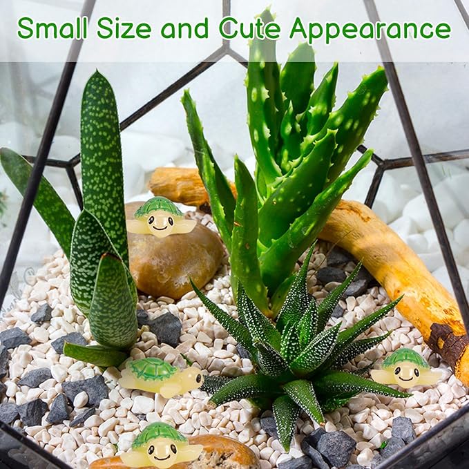60 Pcs Mini Resin Tortoise,Cute Miniature Sea Turtle Figurines,Tiny Ocean Tortoise Statues for Fairy Garden Landscape Birthday Party Ornament Home Plant Decor Crafts DIY(Green)