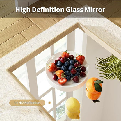 Oak Wood Effect Framed Wall Mirror, 24x32 Rectangle Mirror, 1/8" - Image 7
