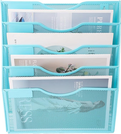 EASEPRES 5 Pocket Mesh Hanging Wall File Organizer, Wall Mounted Mail Paper - Image 3