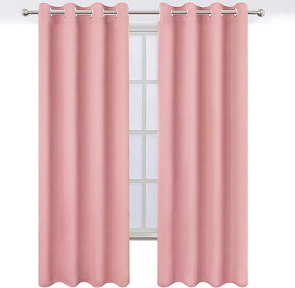 LEMOMO Blackout Curtains 66 x 84 inch/Pink Curtains Set of 2 Panels/Thermal - Image 2