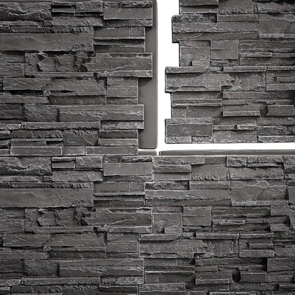 EverStone Cascade Faux Stone Panel, 48 5/8"W x 24 3/4"H x 1 1/4"D, Graphite - Image 11