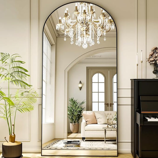 XRAMFY 78"x38" Arched Full Length Mirror Floor Mirrors by XRAMFY