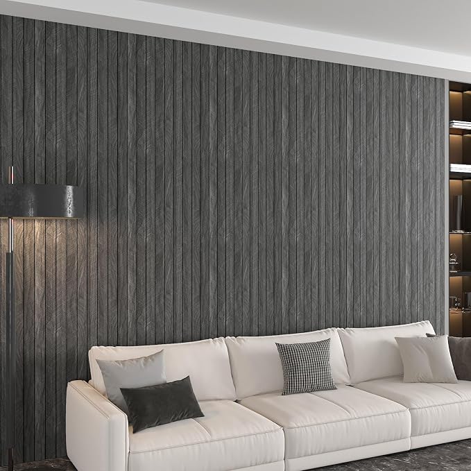 CHIHUT Acoustic Extra Wide 24"x197" Wood Slat Wall Panels 3D Self Adhesive - Image 2