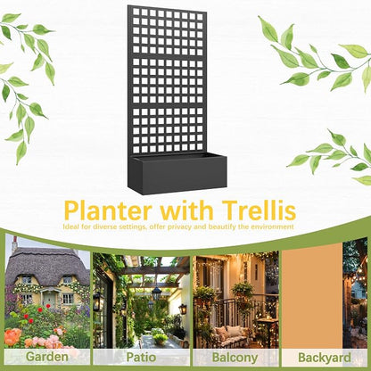 Metal Planter Box with Trellis, Planter Box Trellis with Privacy Screen and - Image 6
