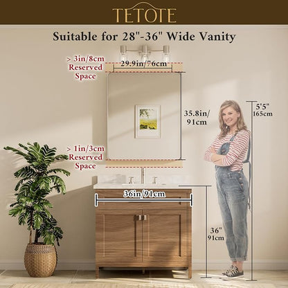 TETOTE 30 x 36 Inch Gold Mirror - Image 8