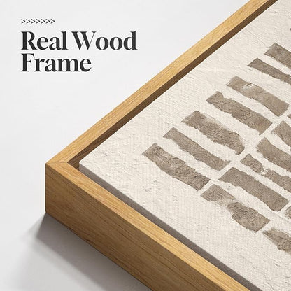 Framed Neutral Abstract Wall Art, Modern Beige Canvas Prints Artwork - Image 5