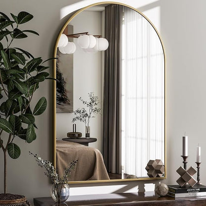 HARRITPURE Arched Wall Mirror – 26"x38" Arch Bathroom Mirror Metal Frame Vanity by HARRITPUREHome