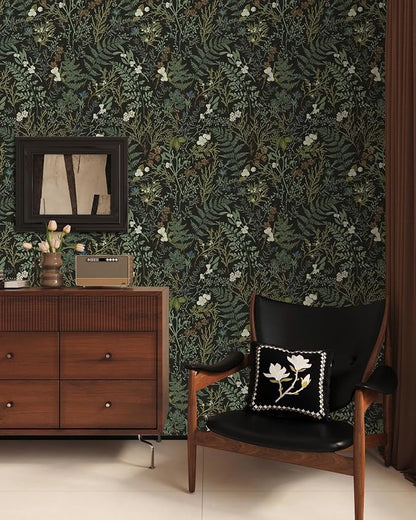 Dark Green Fern Botanical Shelf Liner Contact Paper Self Adhesive Vinyl - Image 4