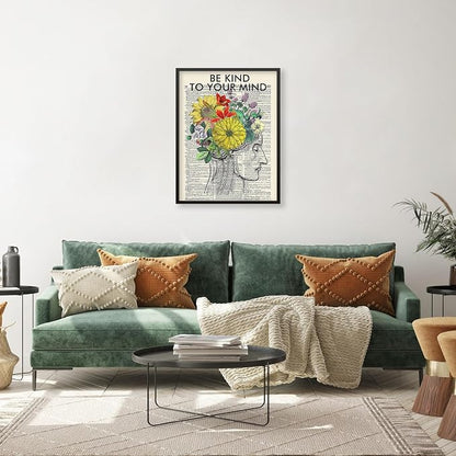 Be Kind To Your Mind Quote Poster Prints Mental Health Canvas Wall Art 08x10 - Image 6