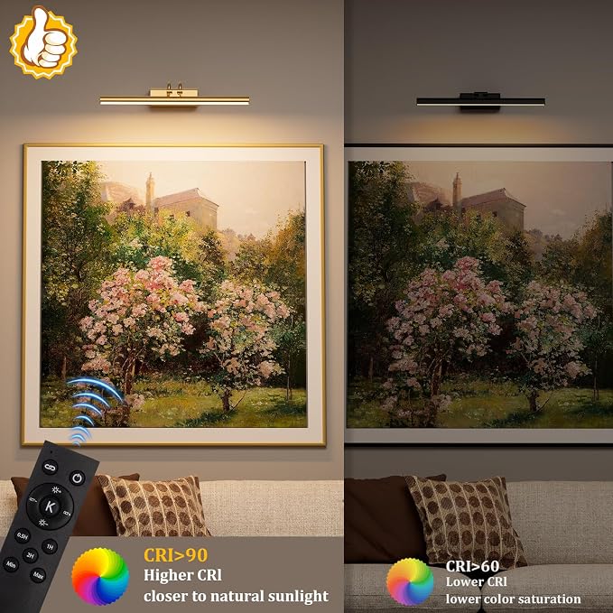 Battery Operated Picture Light for Wall, 4000mAh Cordless Wall Lamp for - Image 3