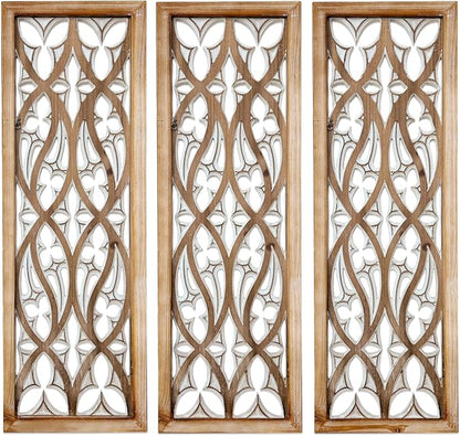 XIAOAIKA Hand Carved Boho Wood Wall Art by XIAOAIKA
