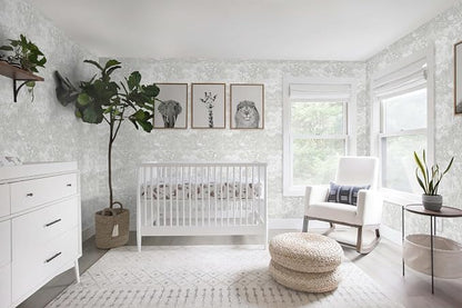 Heroad Peel and Stick Wallpaper Grey and White Vintage Forest Animals Floral - Image 9