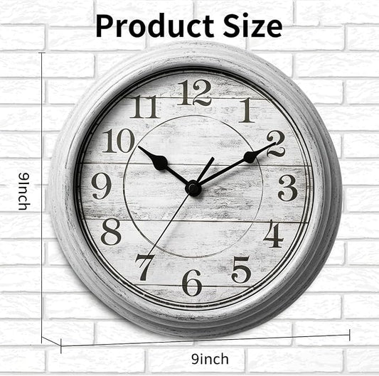 Wall Clock, 9 Inch Silent Wall Clocks Battery Operated, Decorative Clocks - Image 2
