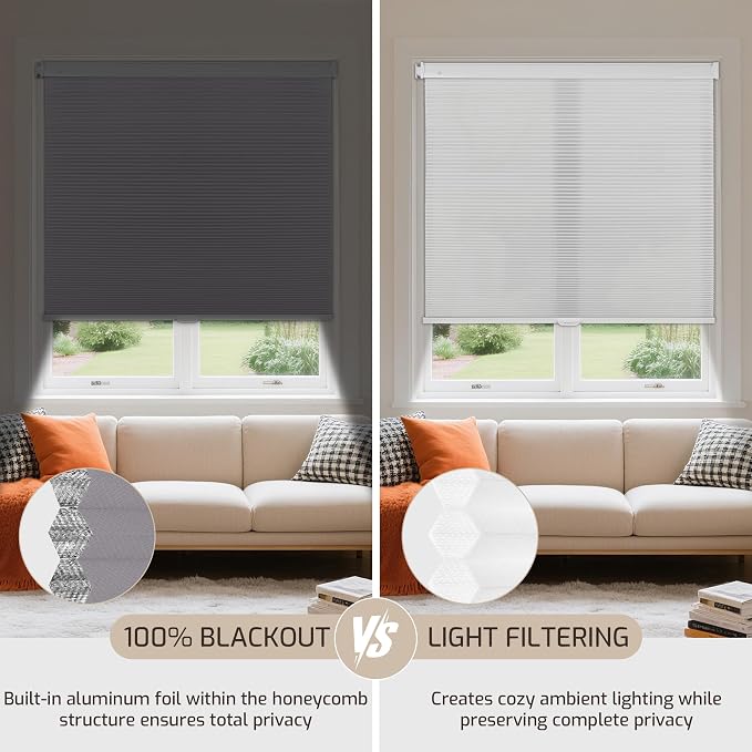 Grandekor No Drill No Tools Cordless Cellular Shades, UV Protection Privacy No - Image 7