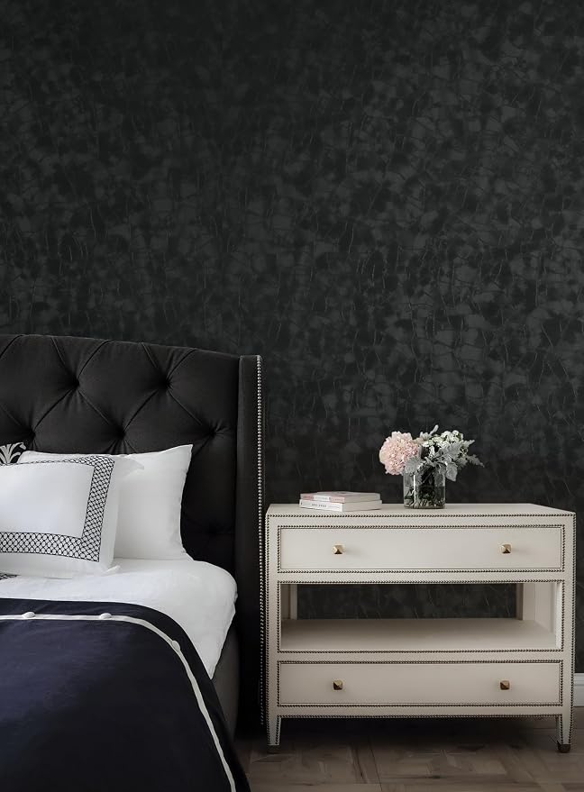 Yasinet Peel and Stick Wallpaper Black Removable Wallpaper Modern Black Contact - Image 9