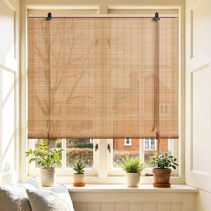 Bamboo Blinds 32x72 inch Bamboo Roman Shades by Unknown