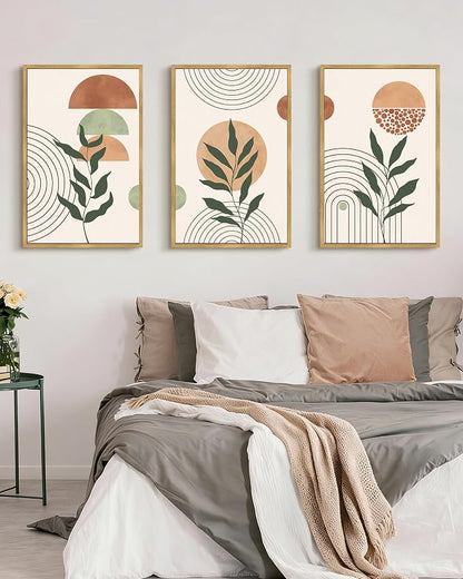 PHOPAGO Boho Wall Art Sage Plant Botanical Bohemain Framed Wall Printing Large - Image 4