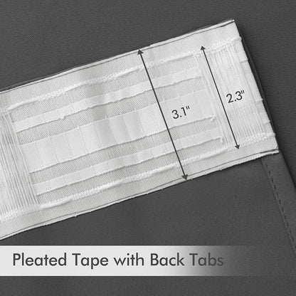 MIULEE Grey Back Tab Blackout Curtains 63 Inch Length 2 Panels Set - Image 4