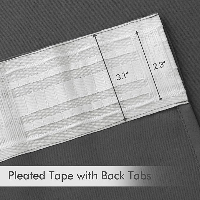 MIULEE Grey Back Tab Blackout Curtains 72 Inch Length 2 Panels Set - Image 4