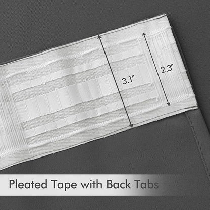 MIULEE Grey Back Tab Blackout Curtains 72 Inch Length 2 Panels Set - Image 4