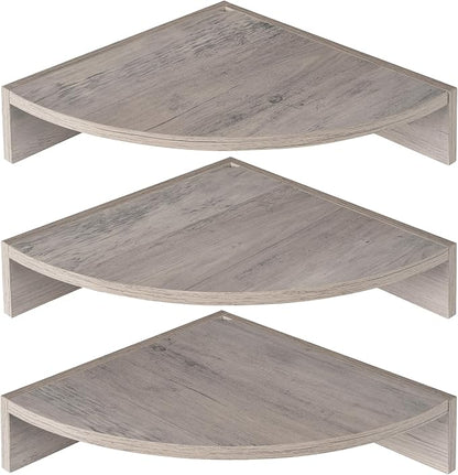 Corner Shelves 3-Pack for Bathroom & Kitchen, Space-Saving Floating Corner Wall by Unknown