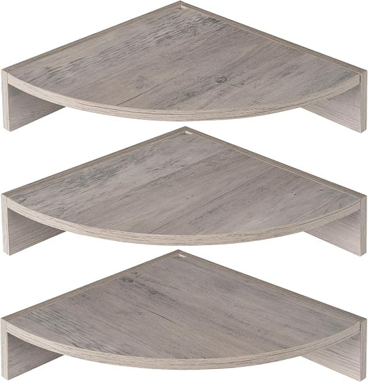 Corner Shelves 3-Pack for Bathroom & Kitchen, Space-Saving Floating Corner Wall by Unknown
